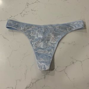 Light blue PINK Victoria’s Secret velvet thong